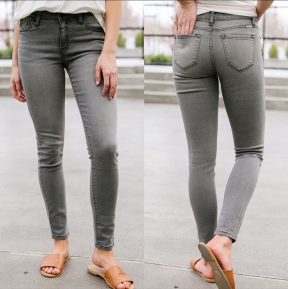 KanCan Gray Skinny Jeans Women's 5 / 26 Neutral Basic Classic Fall Winter EUC - Picture 3 of 16
